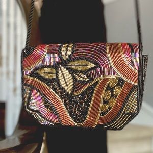 Beaded cross-body bag